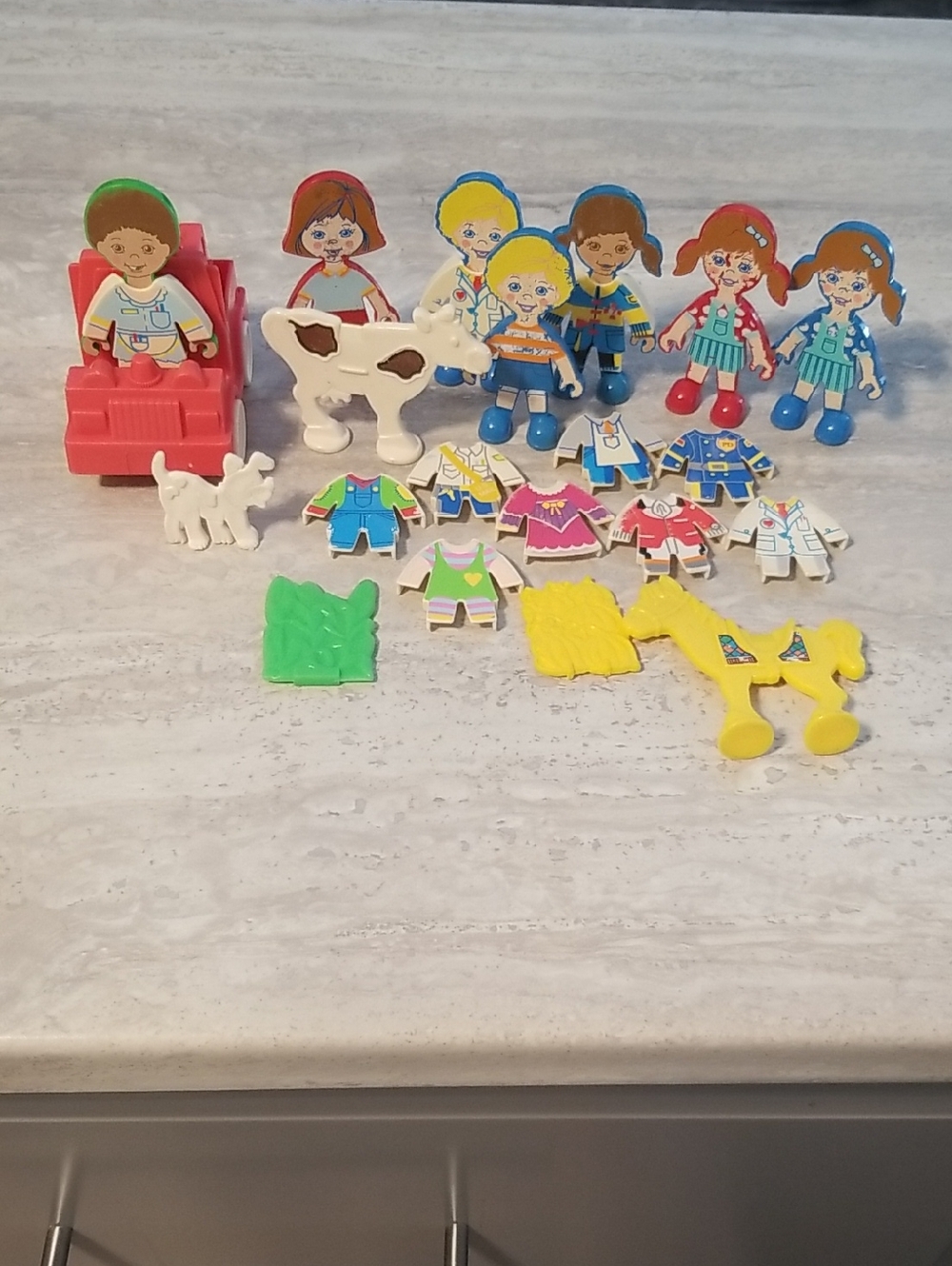 Vintage  Playskool Flat Folks Lot